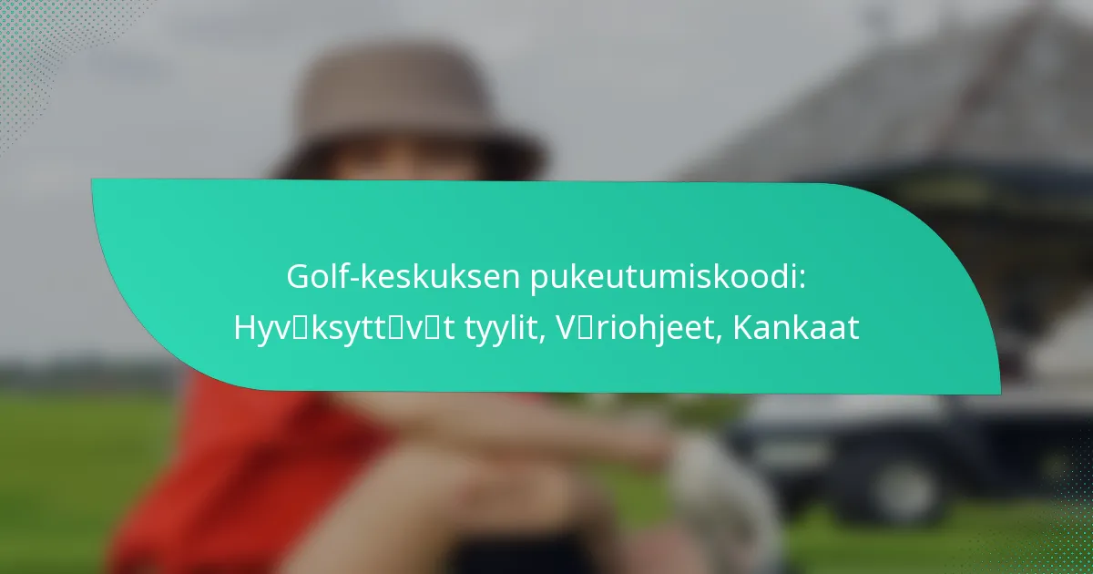Golf-keskuksen pukeutumiskoodi: Hyväksyttävät tyylit, Väriohjeet, Kankaat
