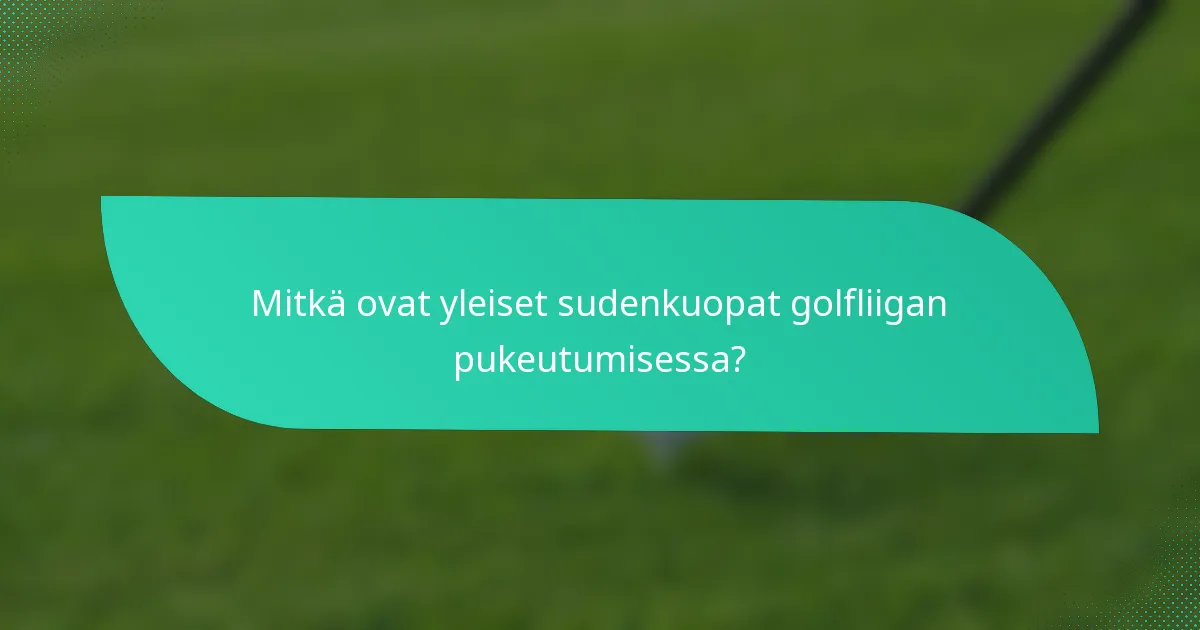 Mitkä ovat yleiset sudenkuopat golfliigan pukeutumisessa?